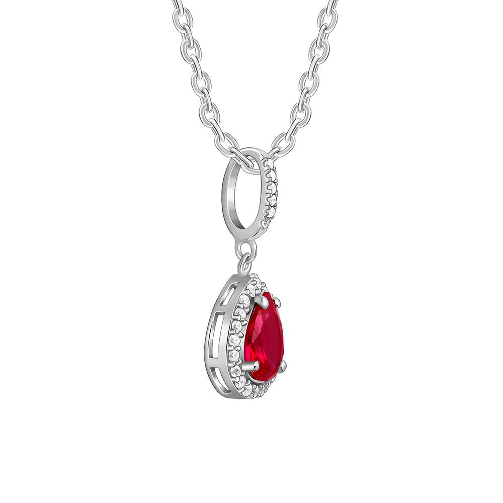 Giva 925 Silver Ruby Red Darling Teardrop Pendant With Link Chain| Necklace To Gift Women & Girls | With Certificate : PD02773