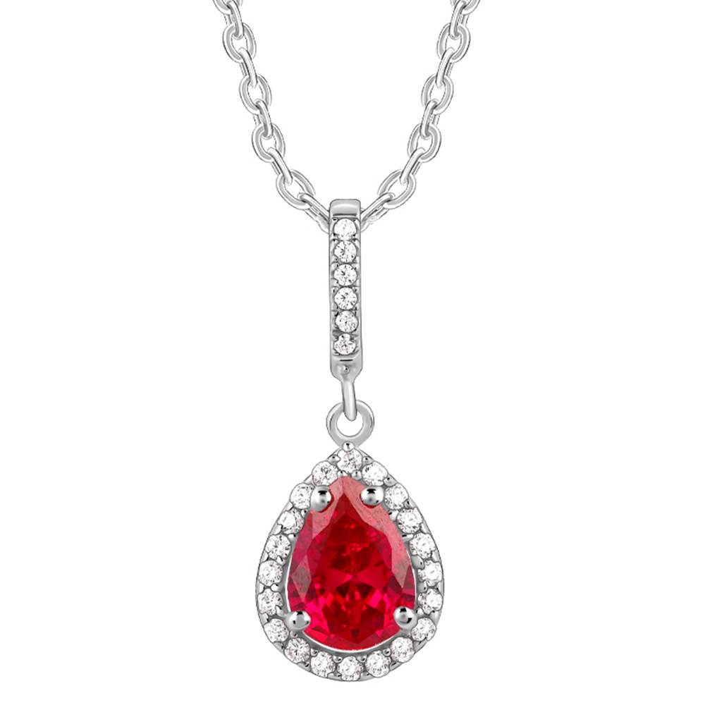 Giva 925 Silver Ruby Red Darling Teardrop Pendant With Link Chain| Necklace To Gift Women & Girls | With Certificate : PD02773