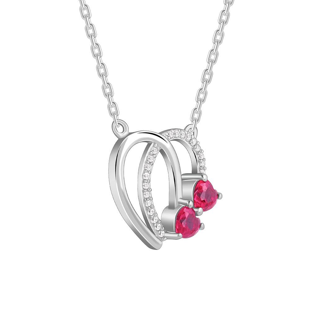 Giva 925 Silver Twin Hearts Pendant With Link Chain| Necklace To Gift Women & Girls | With Certificate Of Authentici : PD02782