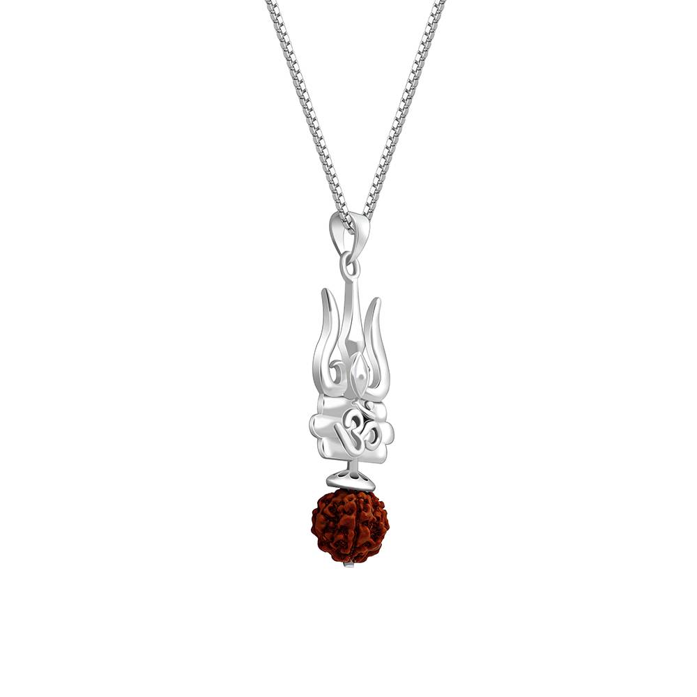 925 Silver Trishakti Pendant With Box Chain For Him : PD02783