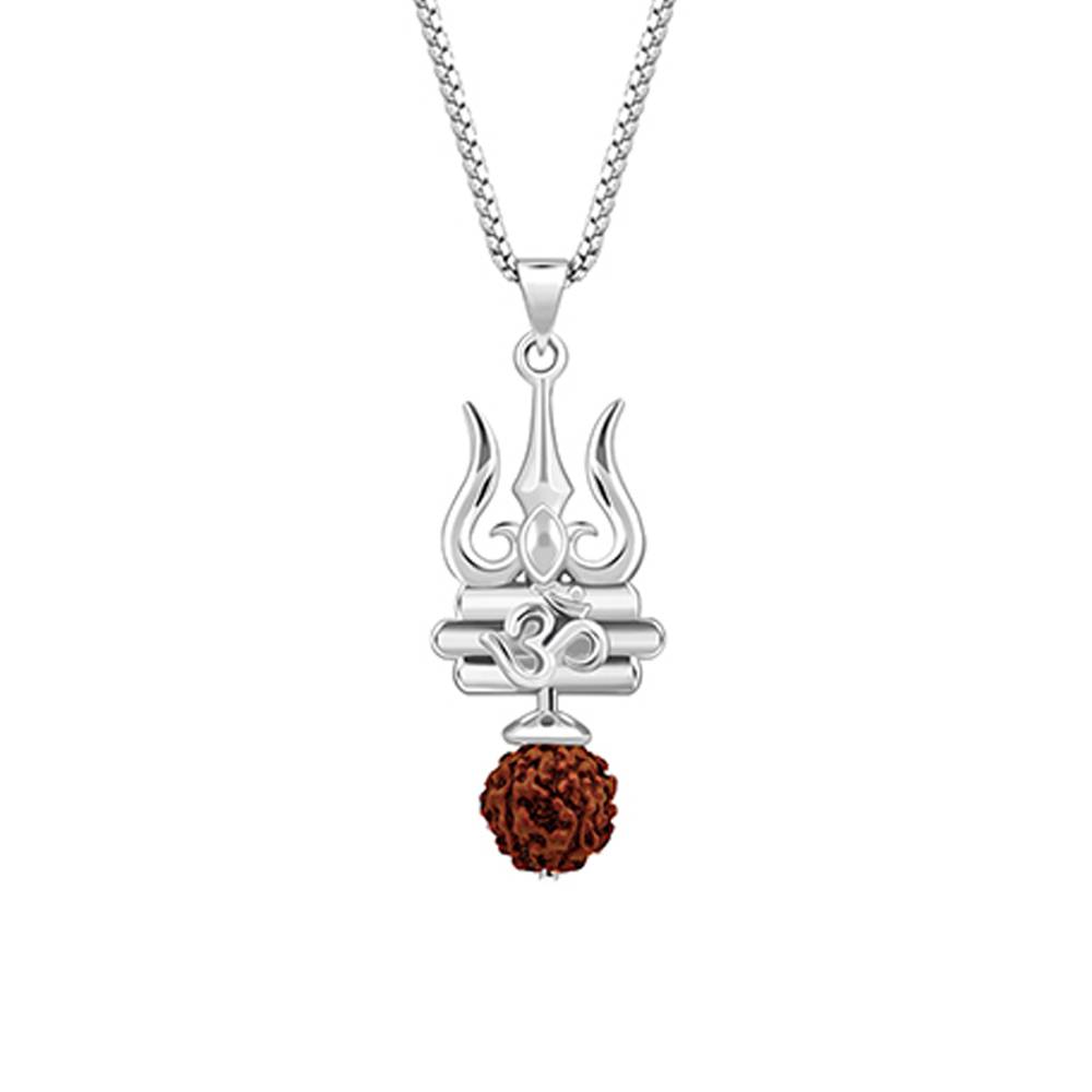 925 Silver Trishakti Pendant With Box Chain For Him : PD02783