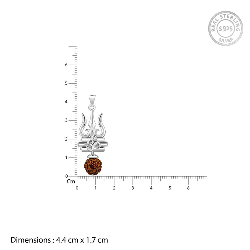 925 Silver Trishakti Pendant With Box Chain For Him : PD02783