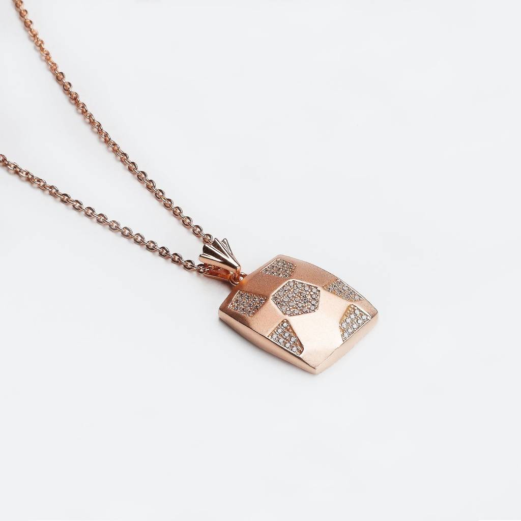 Giva 925 Sterling Silver Matte Rose Gold Geometric Rectangle Pendant| Necklace To Gift Wom : PD0278