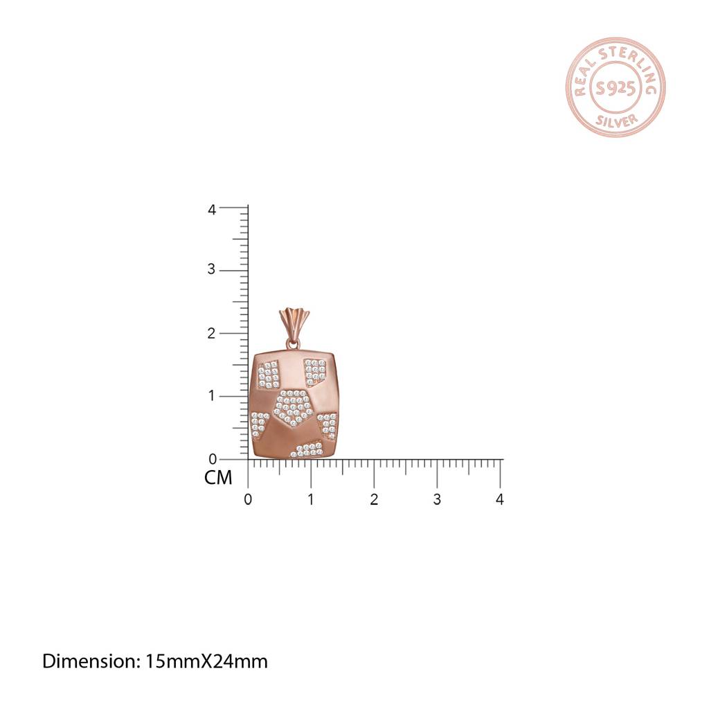 Giva 925 Sterling Silver Matte Rose Gold Geometric Rectangle Pendant| Necklace To Gift Wom : PD0278