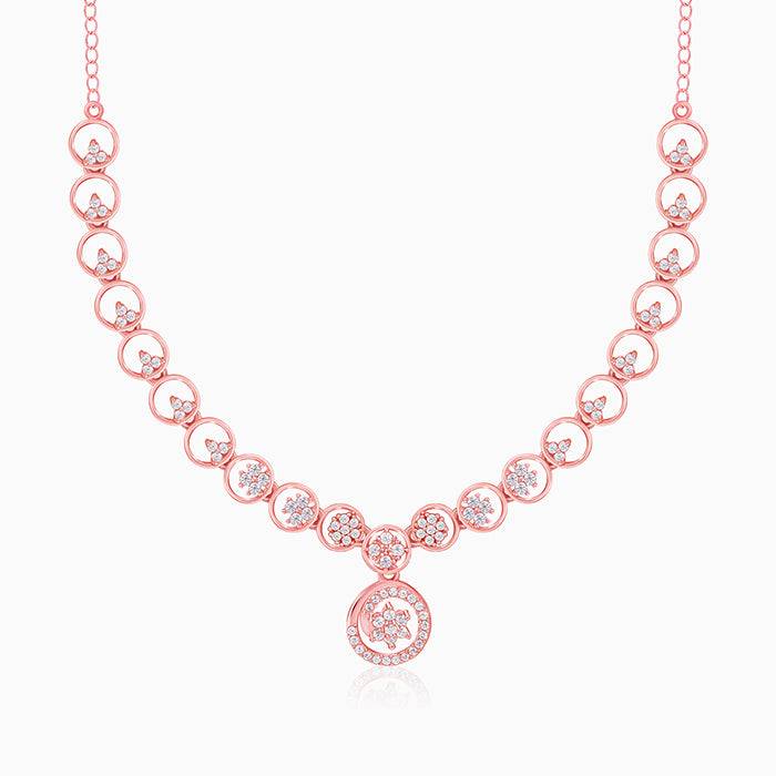 Giva 925 Silver Rose Gold Daisy Necklace : PD02790