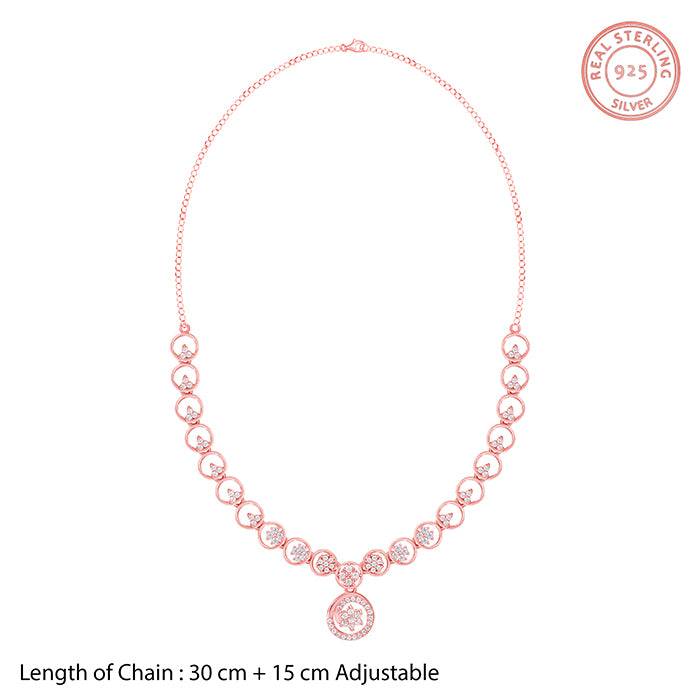 Giva 925 Silver Rose Gold Daisy Necklace : PD02790