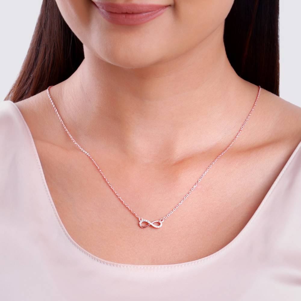 Giva 925 Silver Rose Gold Infinia Necklace : PD02793