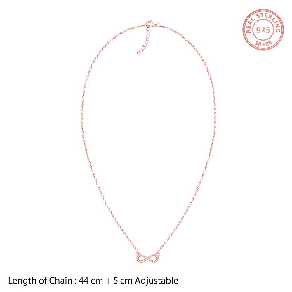 Giva 925 Silver Rose Gold Infinia Necklace : PD02793