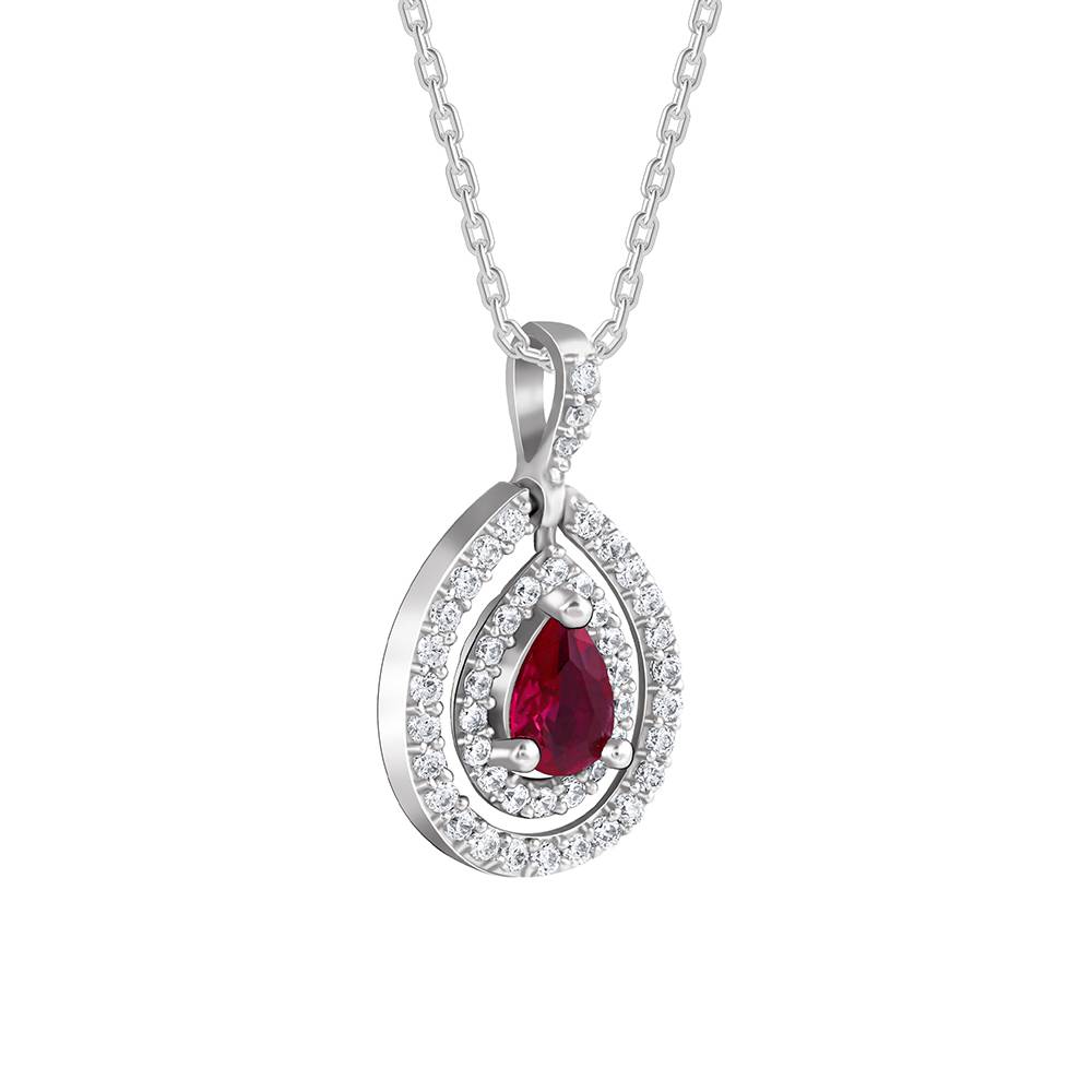 925 Silver Beauty Drop Pendant With Link Chain : PD02796
