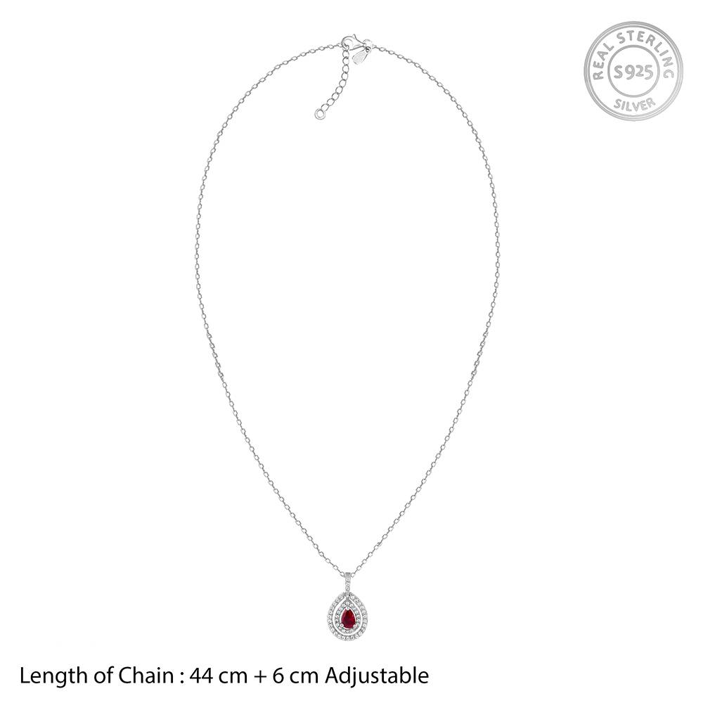 925 Silver Beauty Drop Pendant With Link Chain : PD02796