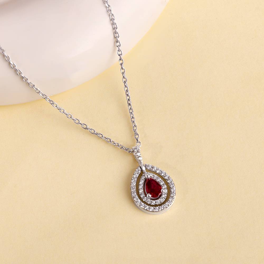 925 Silver Beauty Drop Pendant With Link Chain : PD02796