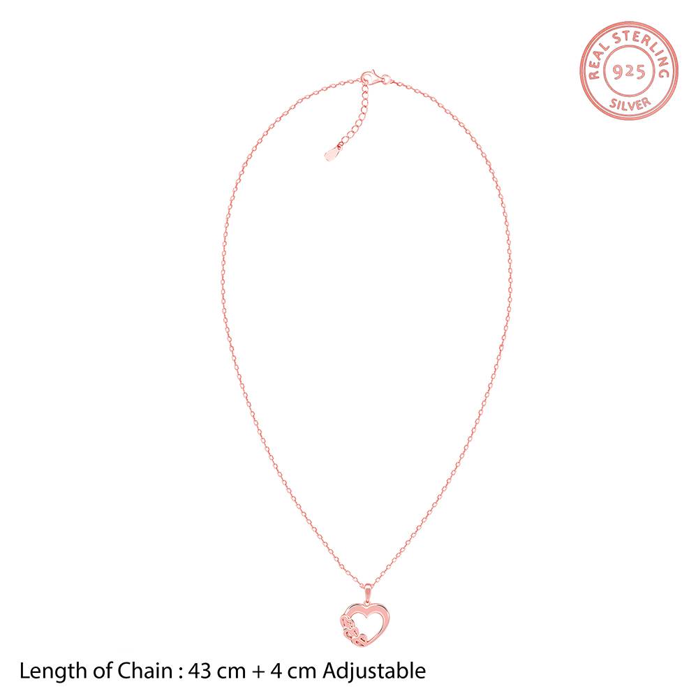 925 Silver Rose Gold All Hearts Pendant With Link Chain : PD02797