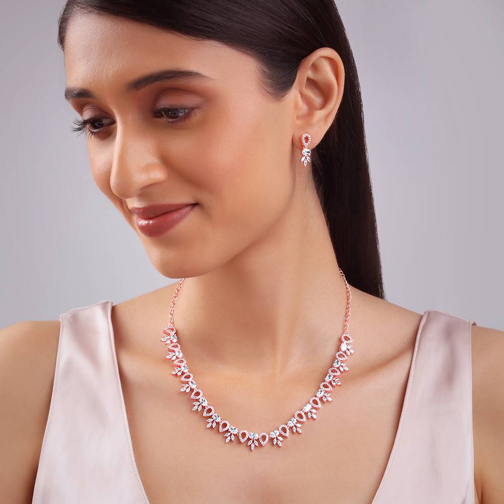 925 Silver Rose Gold Petalo Set : PD02800ER03071