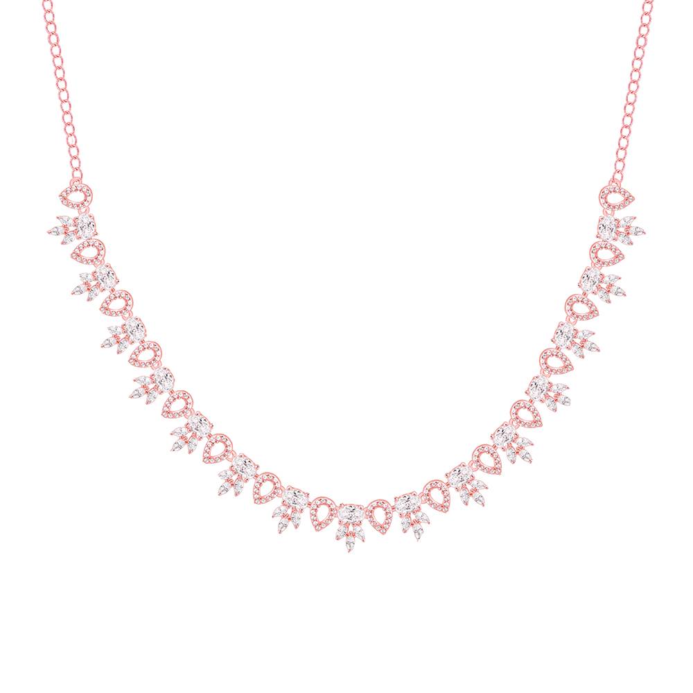 925 Silver Rose Gold Petalo Necklace : PD02800