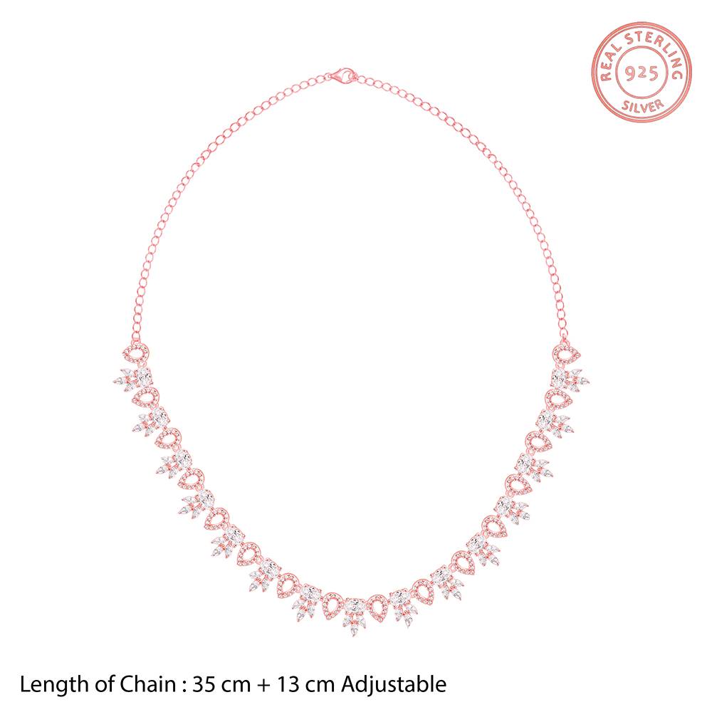 925 Silver Rose Gold Petalo Necklace : PD02800