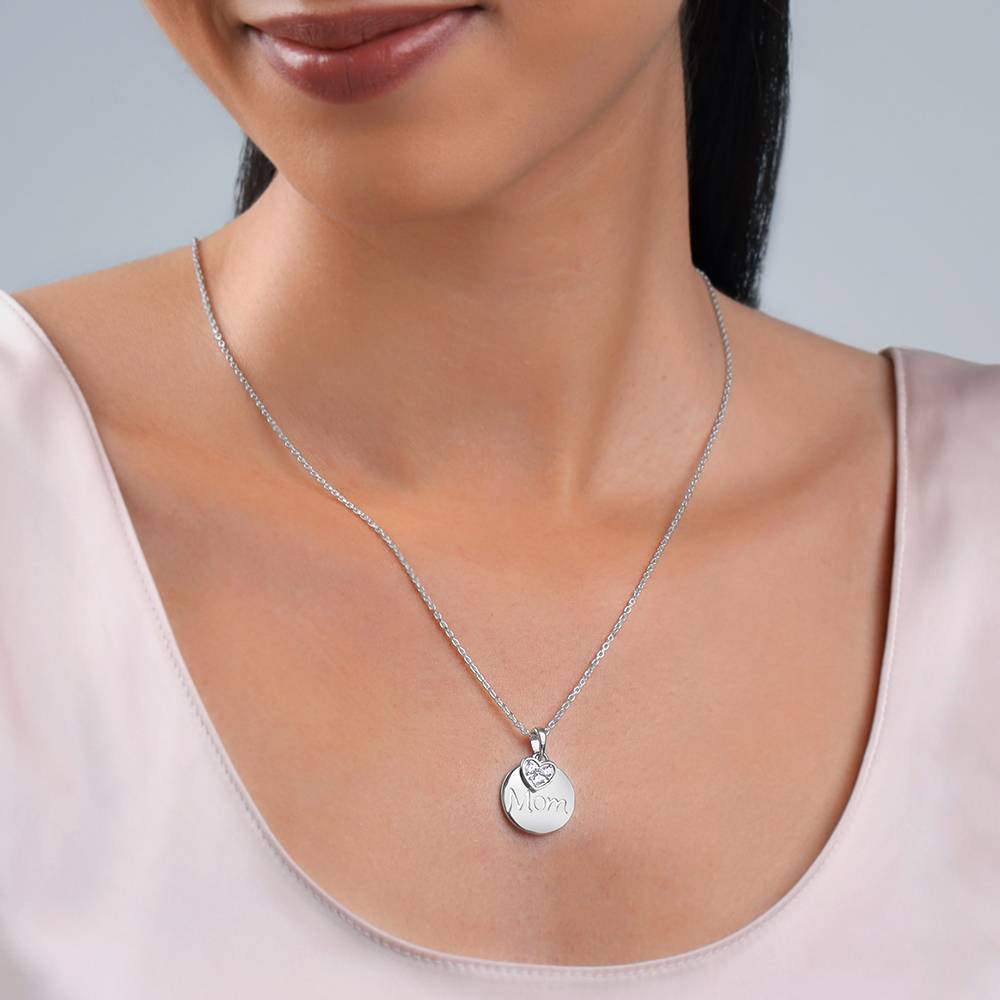 925 Silver Love For Mom Pendant With Link Chain : PD02813