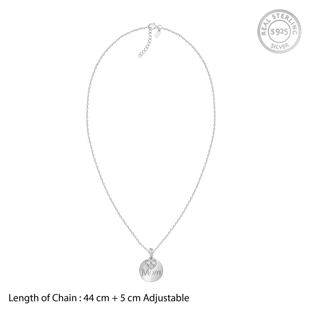 925 Silver Love For Mom Pendant With Link Chain : PD02813