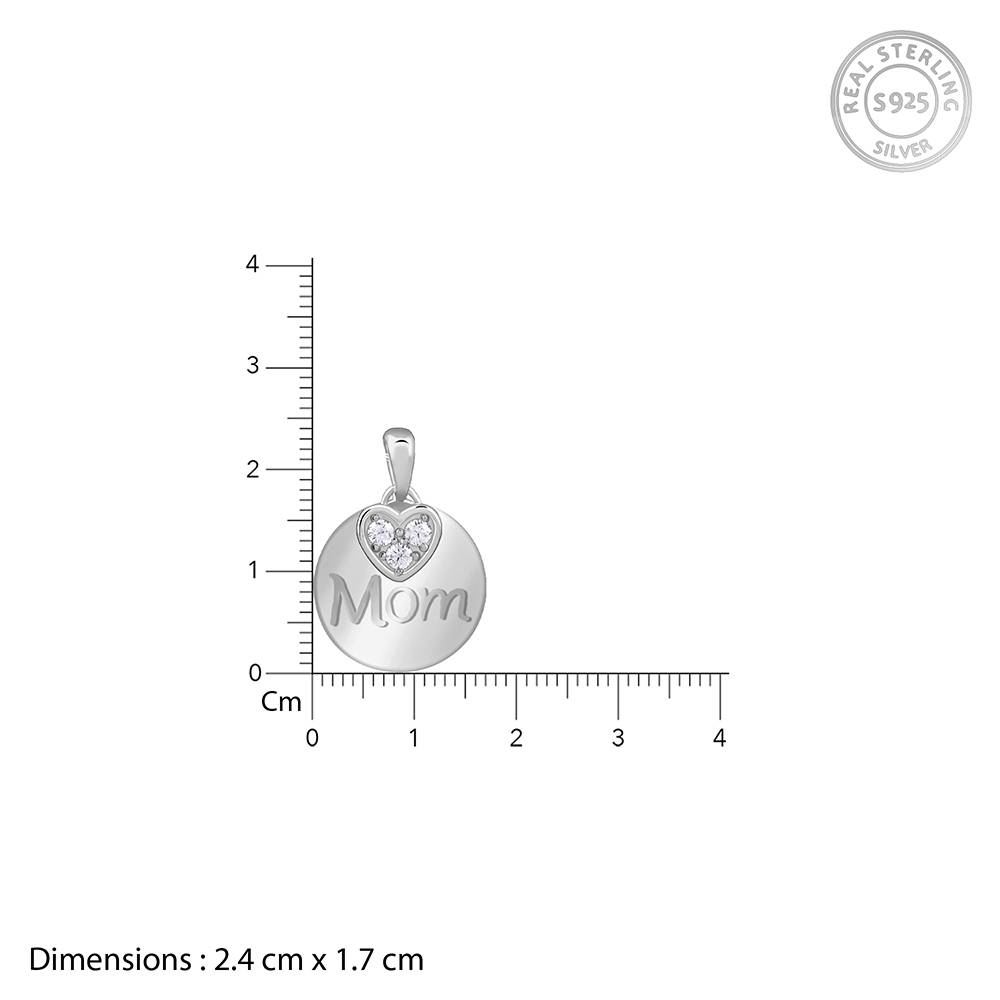925 Silver Love For Mom Pendant With Link Chain : PD02813