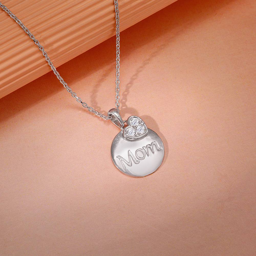 925 Silver Love For Mom Pendant With Link Chain : PD02813