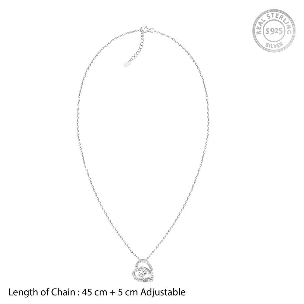 925 Silver Together Always Necklace : PD02814