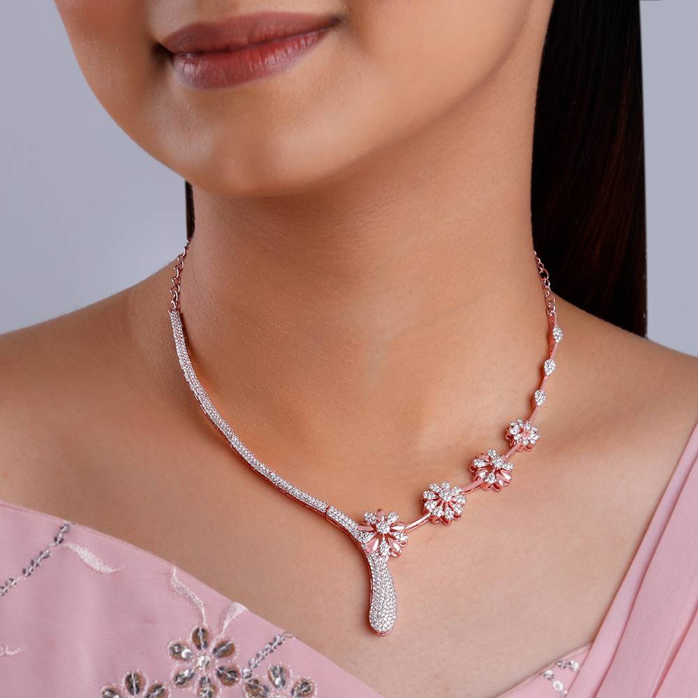 Giva 925 Silver Rose Gold Chloris Necklace : PD02819