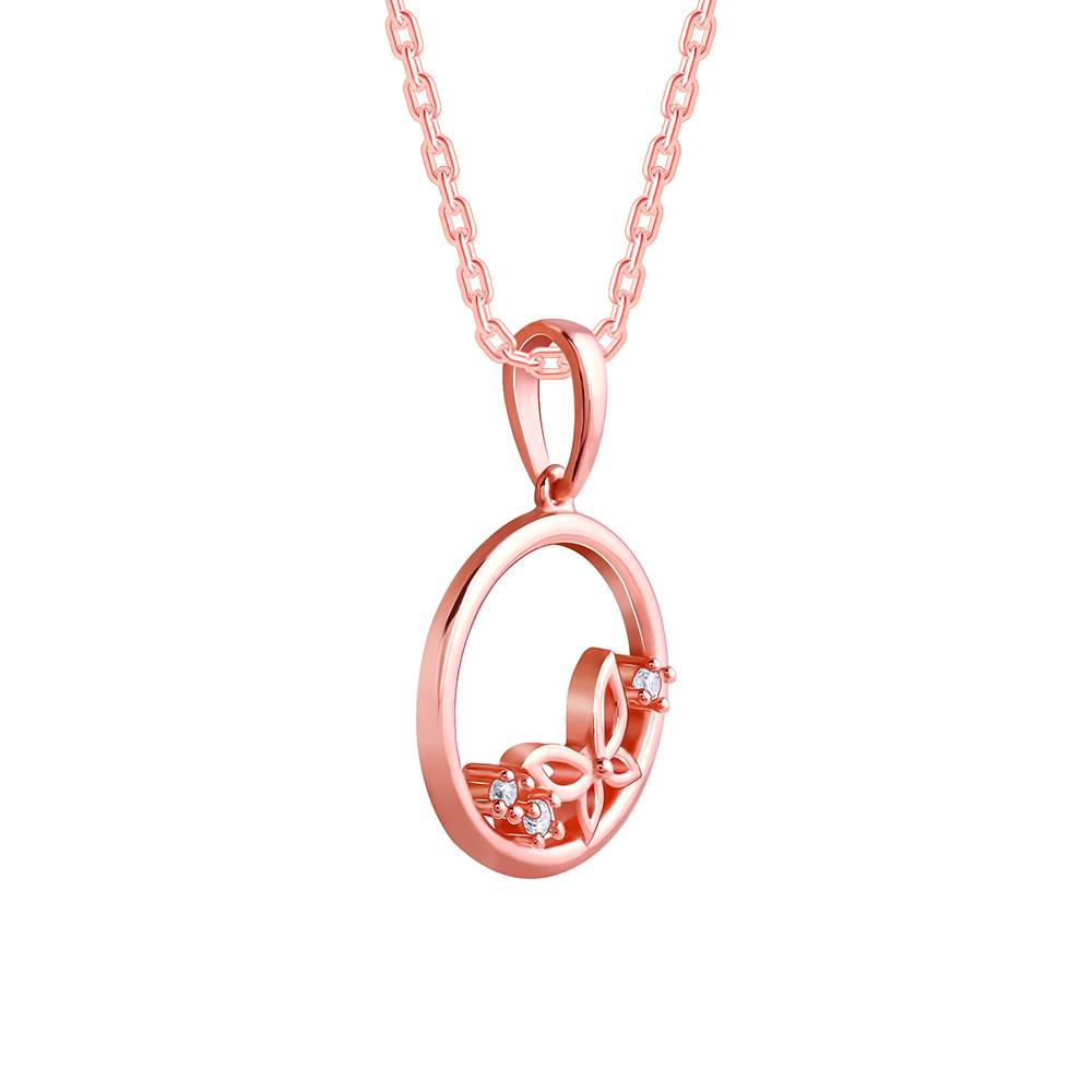925 Rose Gold Butterfly Pendant With Link Chain : PD02837