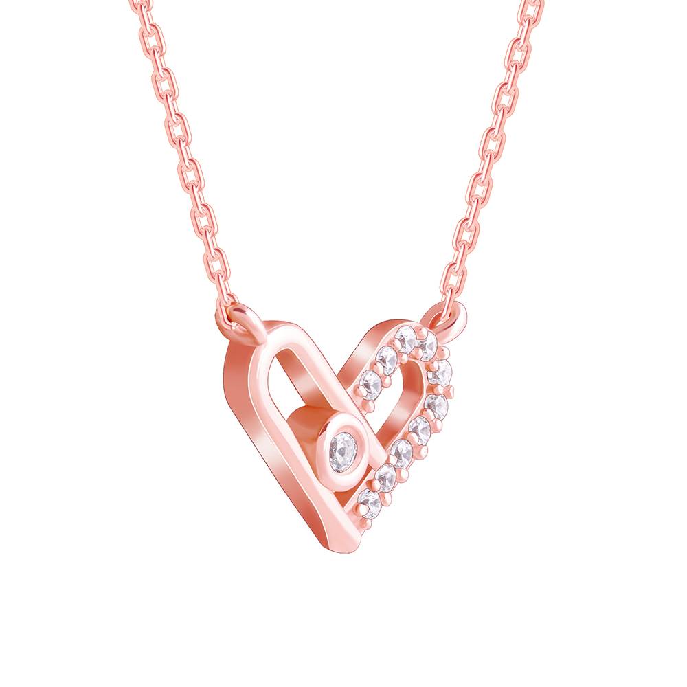 925 Rose Gold Heart Necklace : PD02839