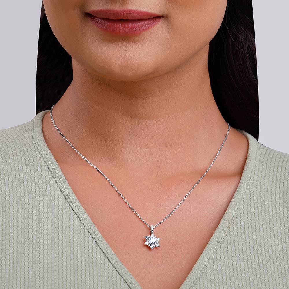 925 Silver Sunshine Pendant With Link Chain : PD02844