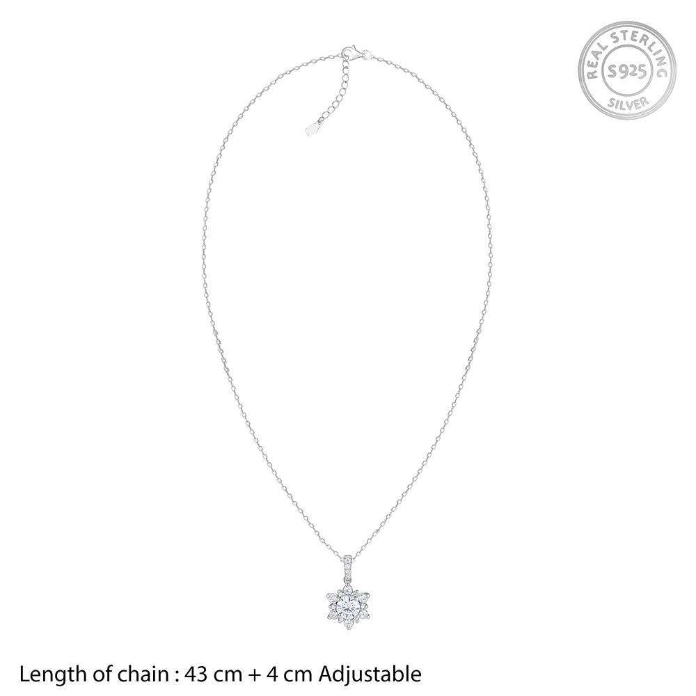 925 Silver Sunshine Pendant With Link Chain : PD02844