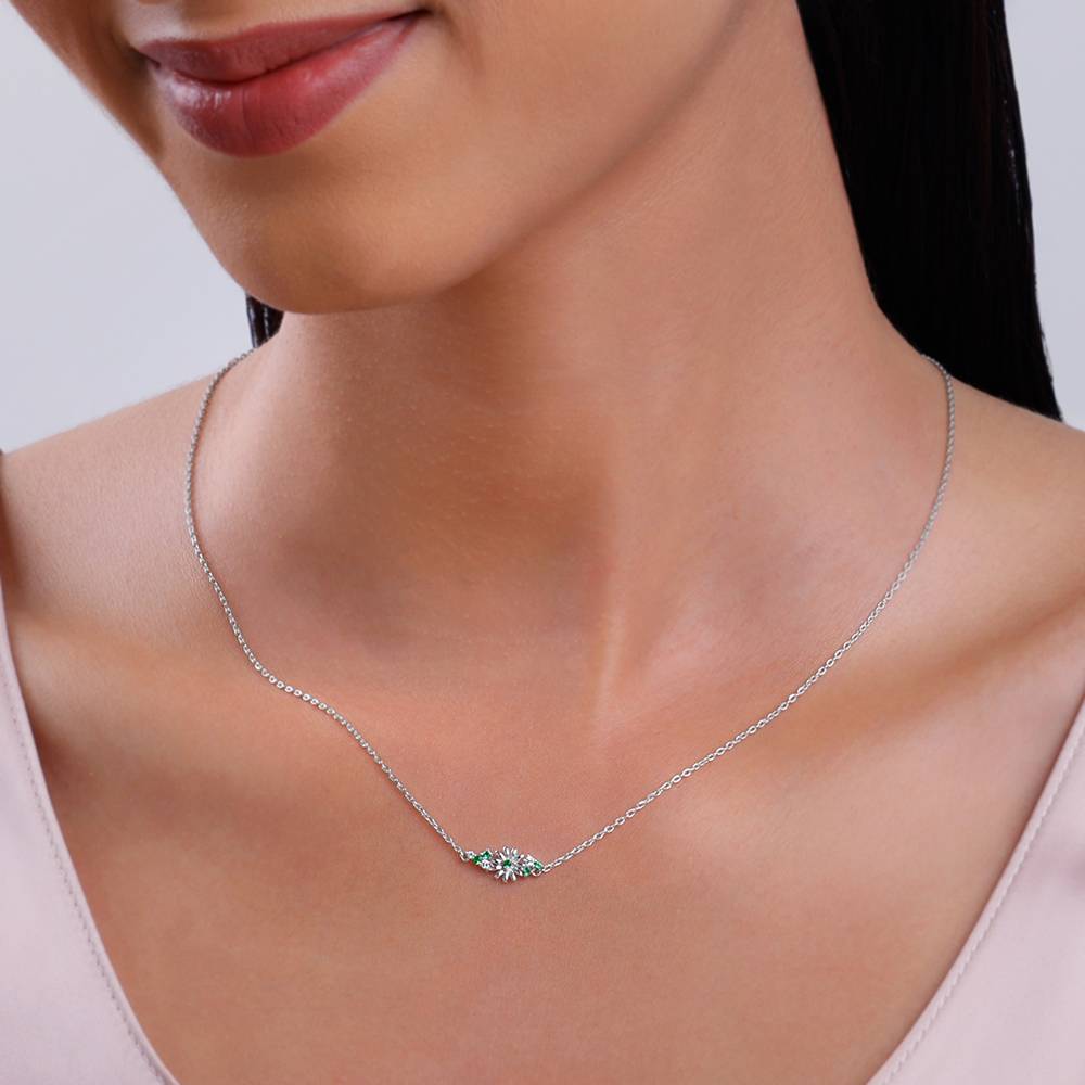 925 Silver Dreamy Flower Necklace : PD02846