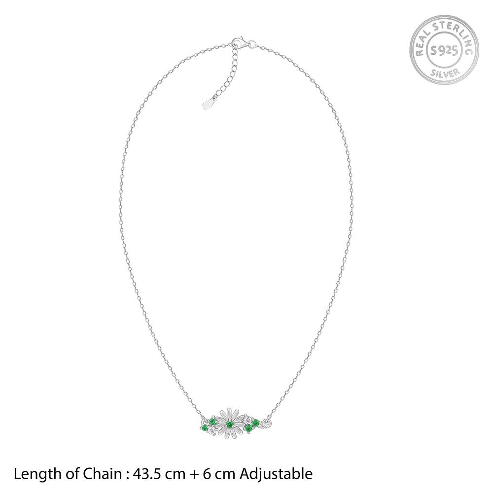 925 Silver Dreamy Flower Necklace : PD02846