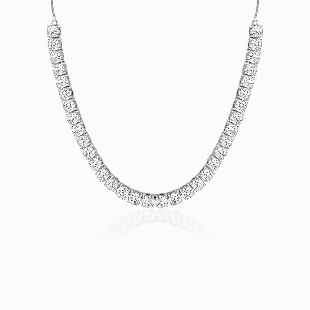 Silver Zircon Solitaire Necklace : PD0287