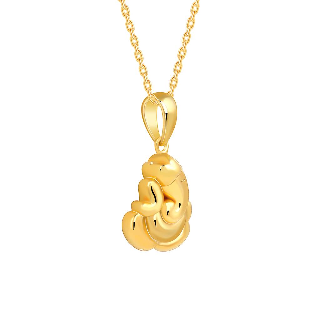 925 Silver Golden Shree Ganpati Pendant With Link Chain : PD02872