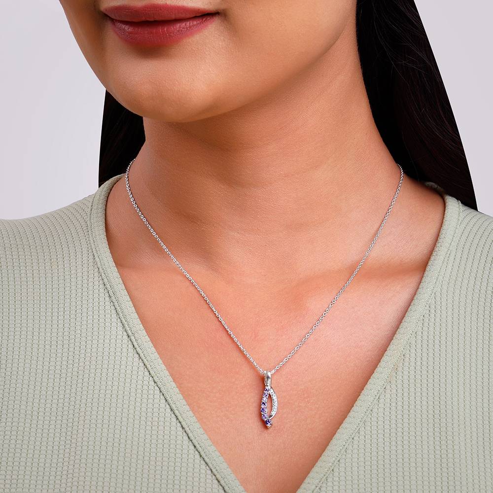 925 Silver Ethereal Flow Pendant With Link Chain : PD02889