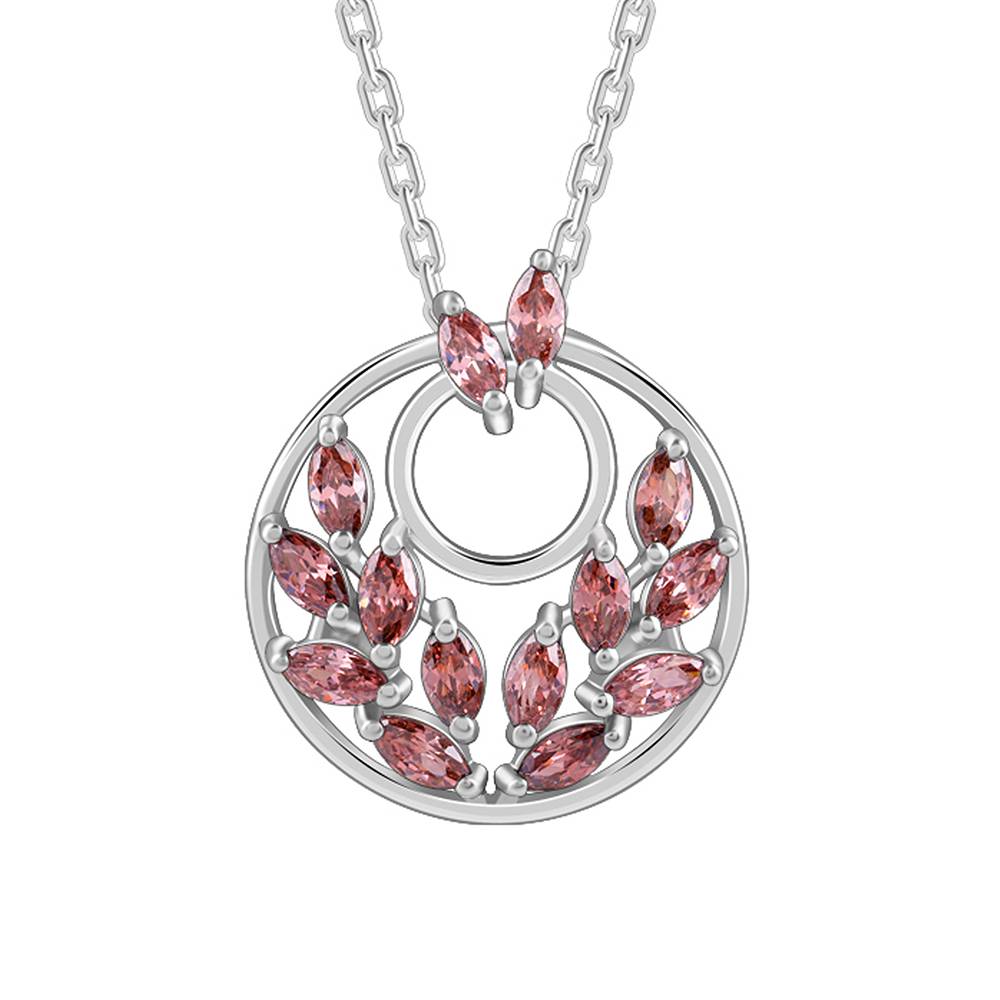 925 Silver Pretty Leaf Pendant With Link Chain : PD02890