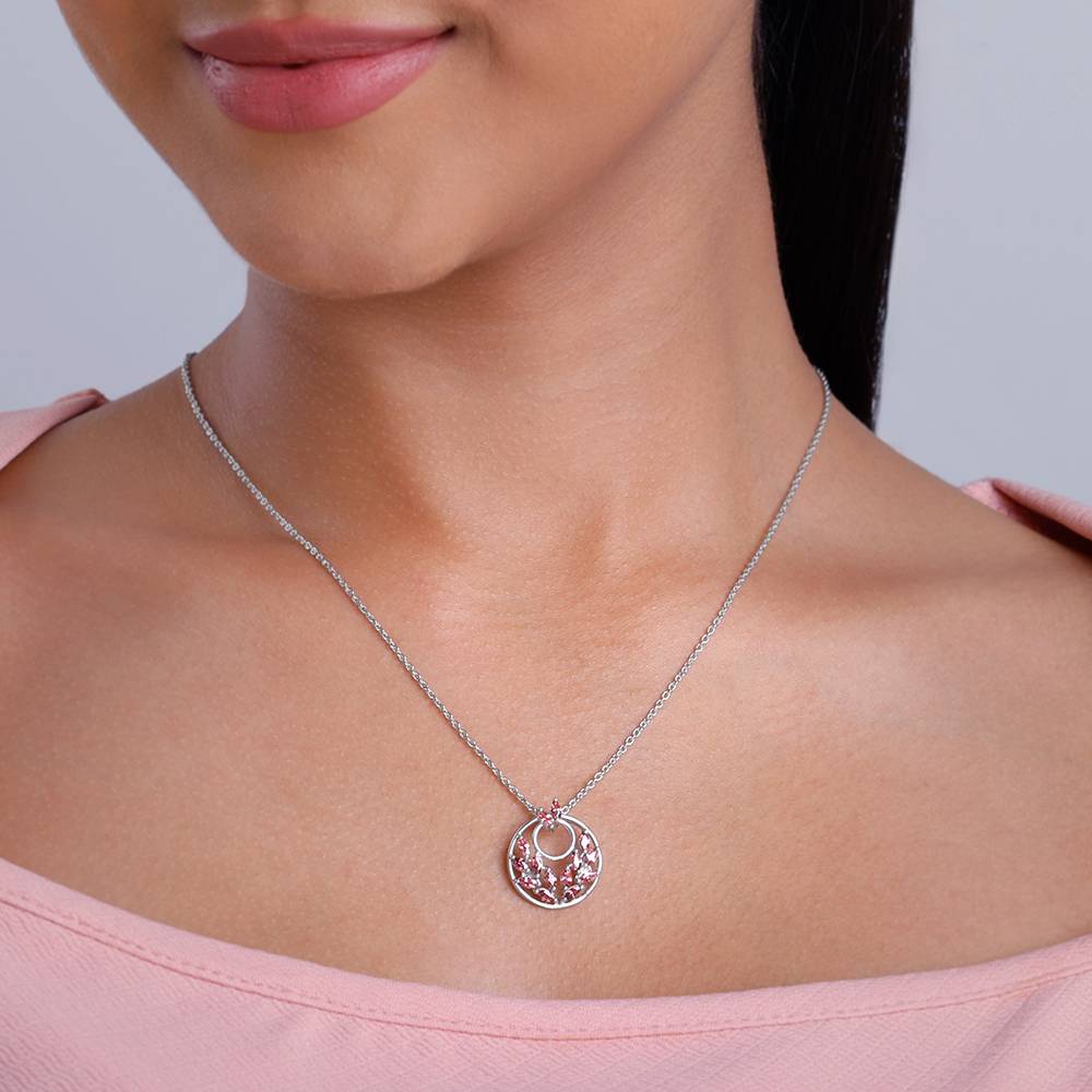 925 Silver Pretty Leaf Pendant With Link Chain : PD02890