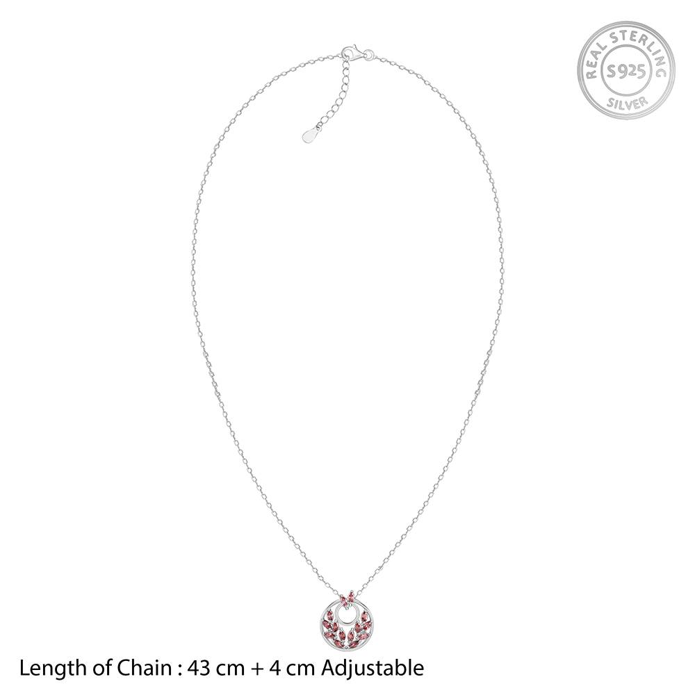 925 Silver Pretty Leaf Pendant With Link Chain : PD02890