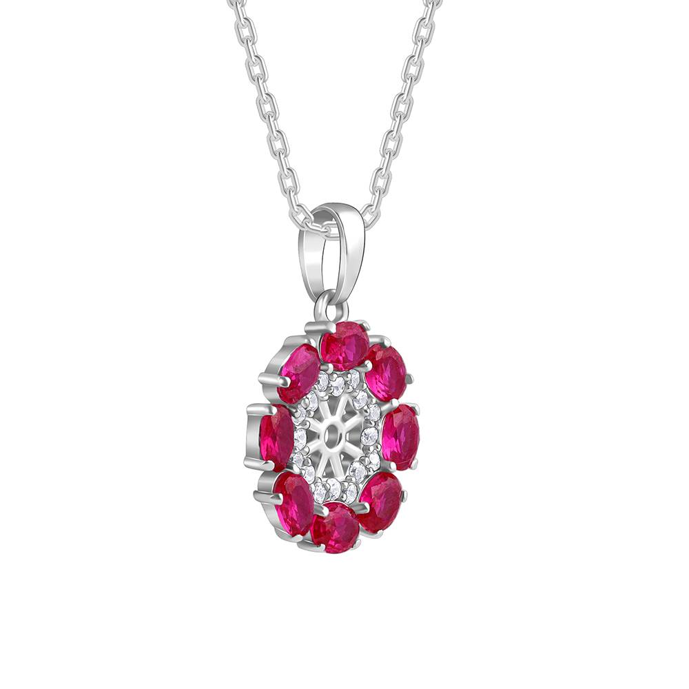 925 Silver Stunning Floret Pendant With Link Chain : PD02892