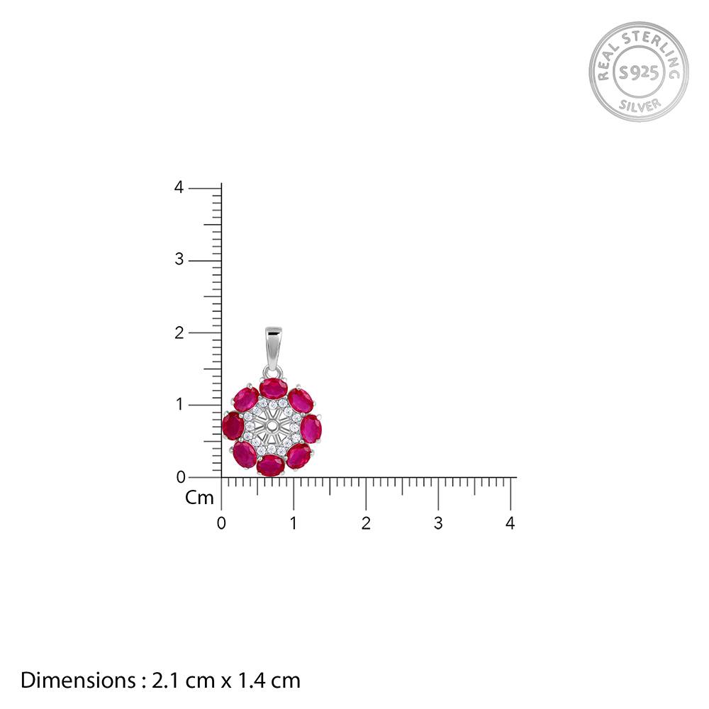 925 Silver Stunning Floret Pendant With Link Chain : PD02892