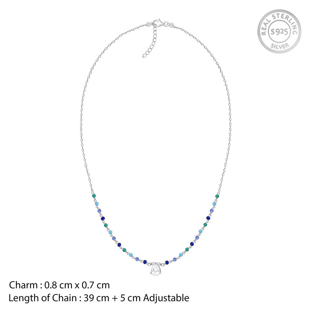 925 Silver Colourful Glint Necklace : PD02893