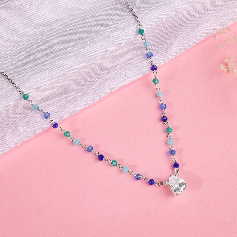925 Silver Colourful Glint Necklace : PD02893