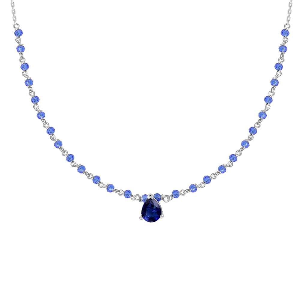925 Silver Blue Glint Necklace : PD02895
