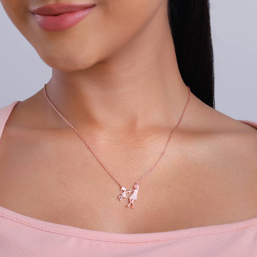 925 Silver Rose Gold Always Us Necklace : PD02896