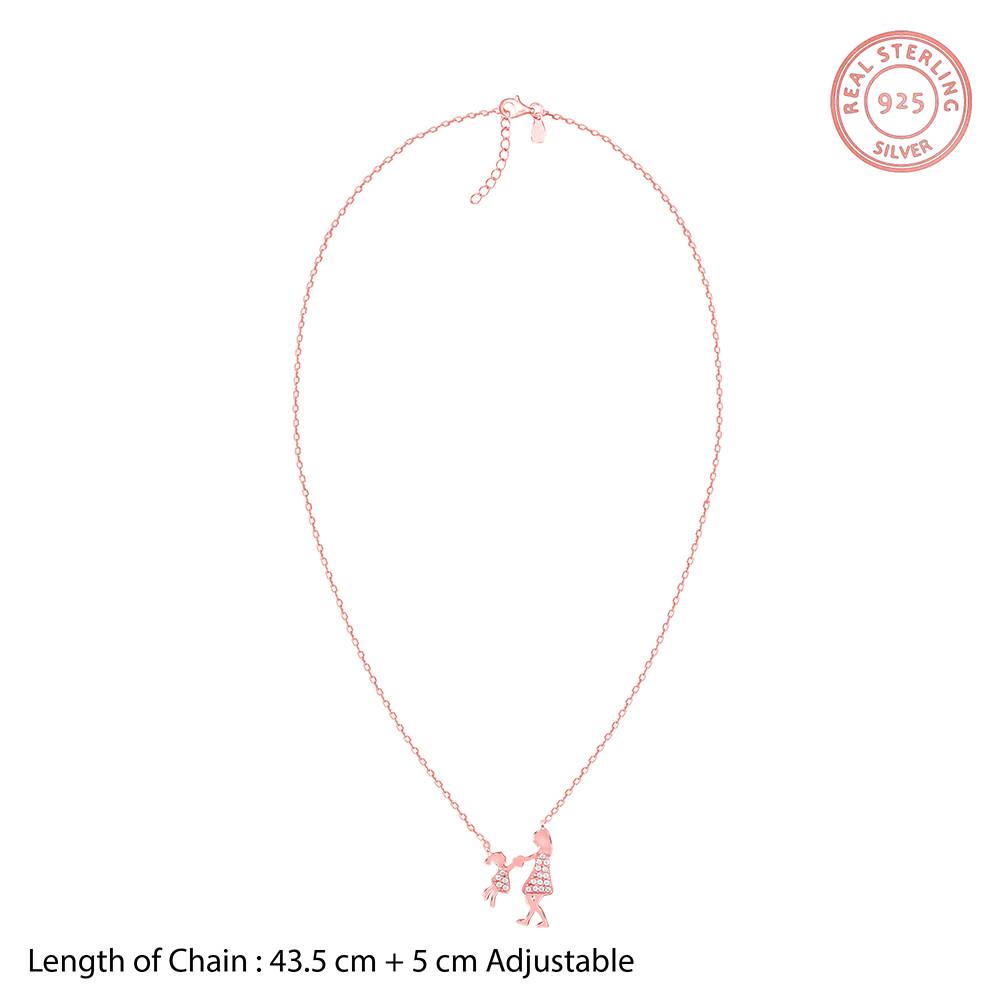 925 Silver Rose Gold Always Us Necklace : PD02896