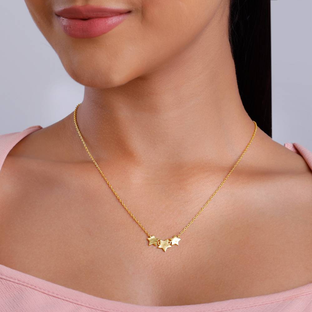 925 Silver Gold Stellar Glow Necklace : PD02898