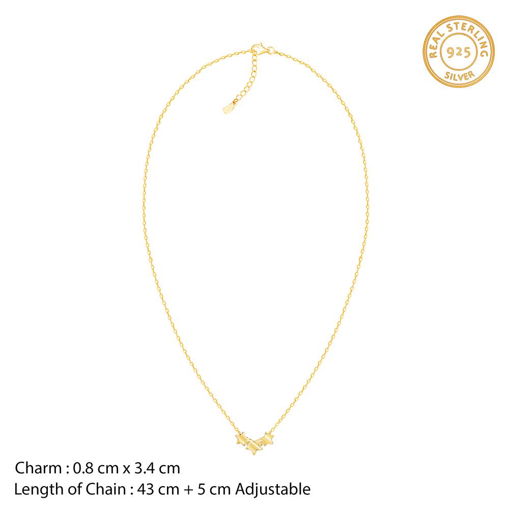 925 Silver Gold Stellar Glow Necklace : PD02898