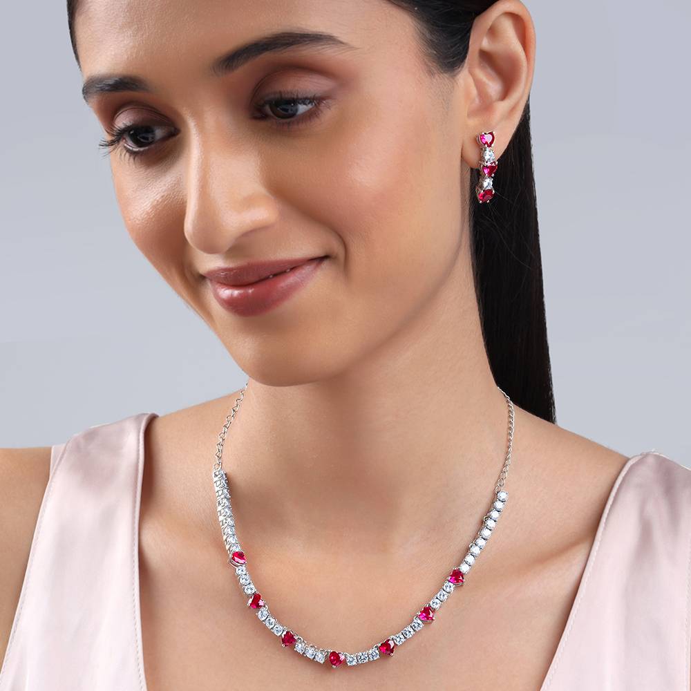 925 Silver Crimson Crush Set : PD02901ER03161