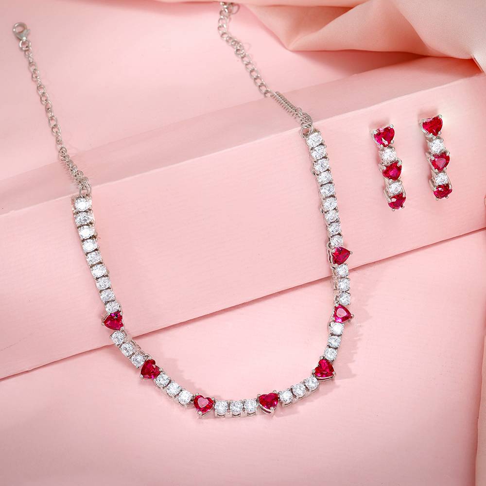 925 Silver Crimson Crush Set : PD02901ER03161