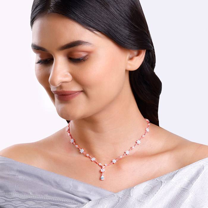 Giva 925 Silver Rose Gold Hilary Necklace : PD02915