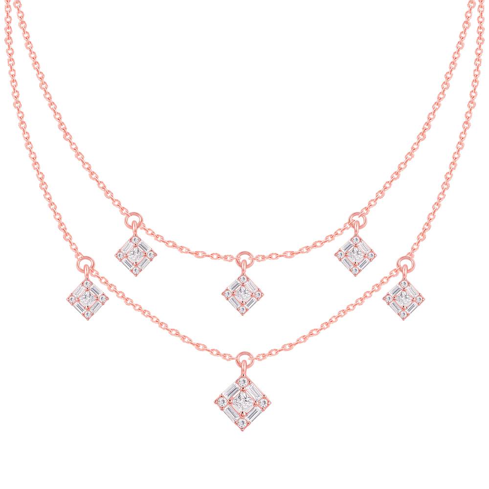 Giva 925 Silver Rose Gold Double Layer Necklace : PD02927